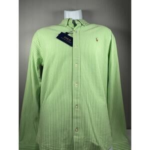 Polo Ralph Lauren Featherweight Mesh Shirt Green Stripe NWT Button Down XL